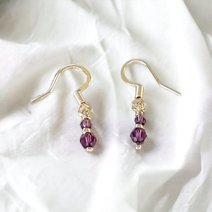 Gioia Dainty Amethyst Earrings-Lydieannejewelry
