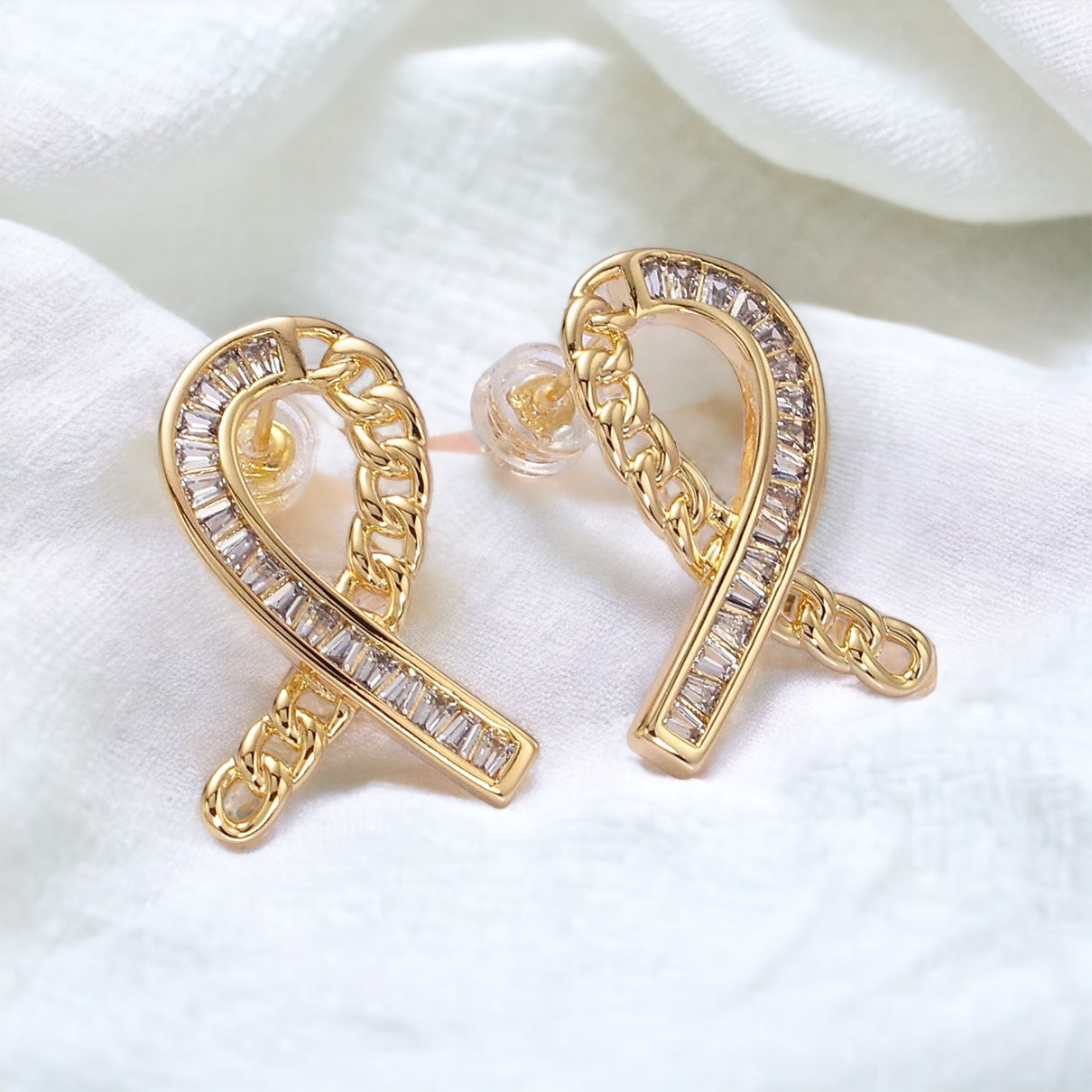 Cancer Awareness Ribbon Earrings - Gold or Silver-Lydieannejewelry