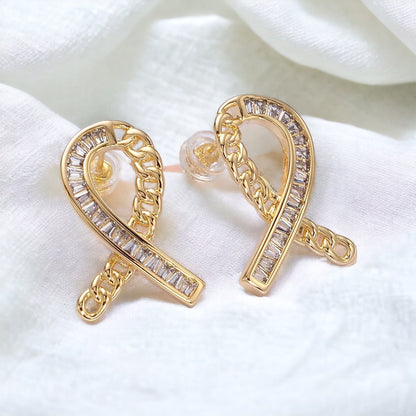 Cancer Awareness Ribbon Earrings - Gold or Silver-Lydieannejewelry