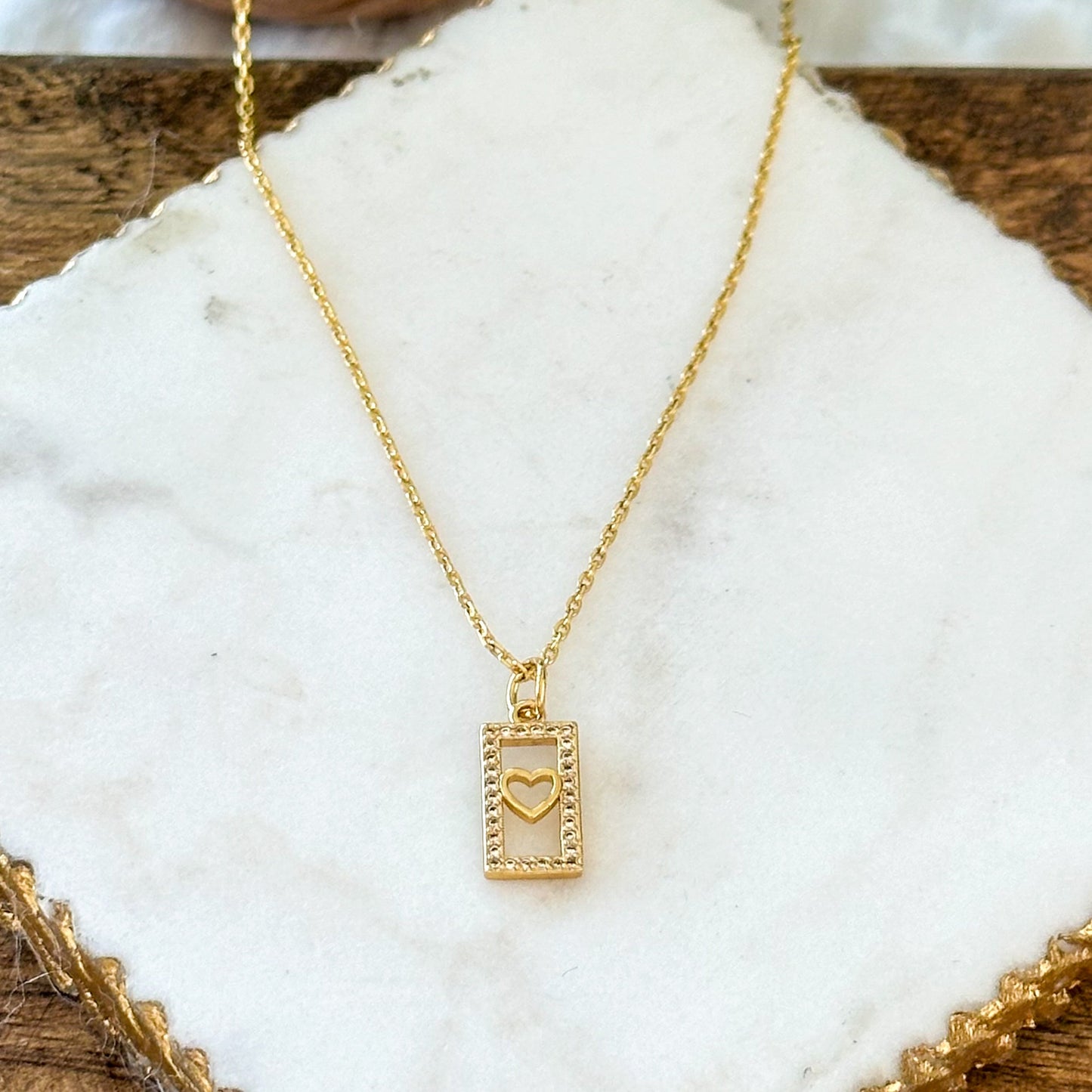 Carita Dainty Heart Tag Necklace-Lydieannejewelry