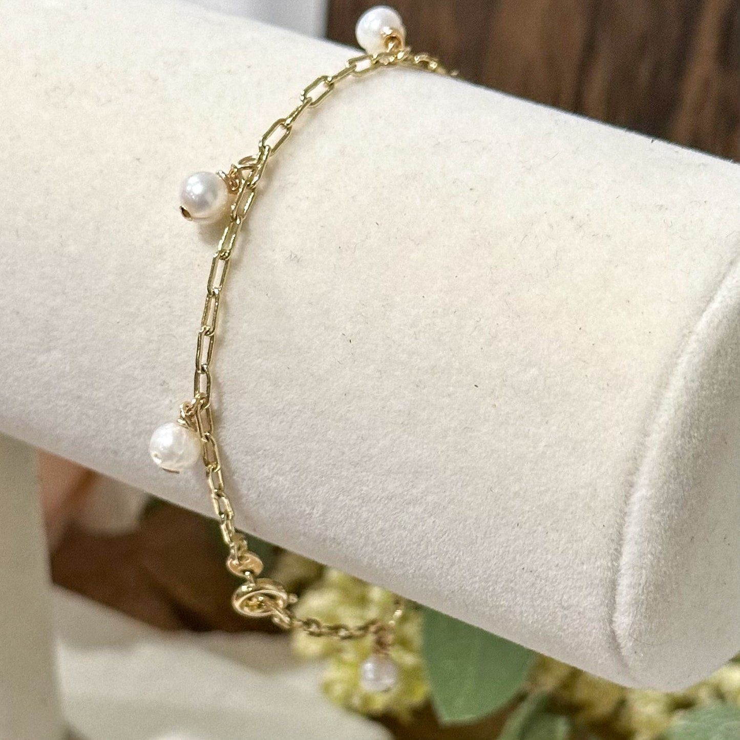 Gina Mini Pearl Charm Bracelet-Lydieannejewelry