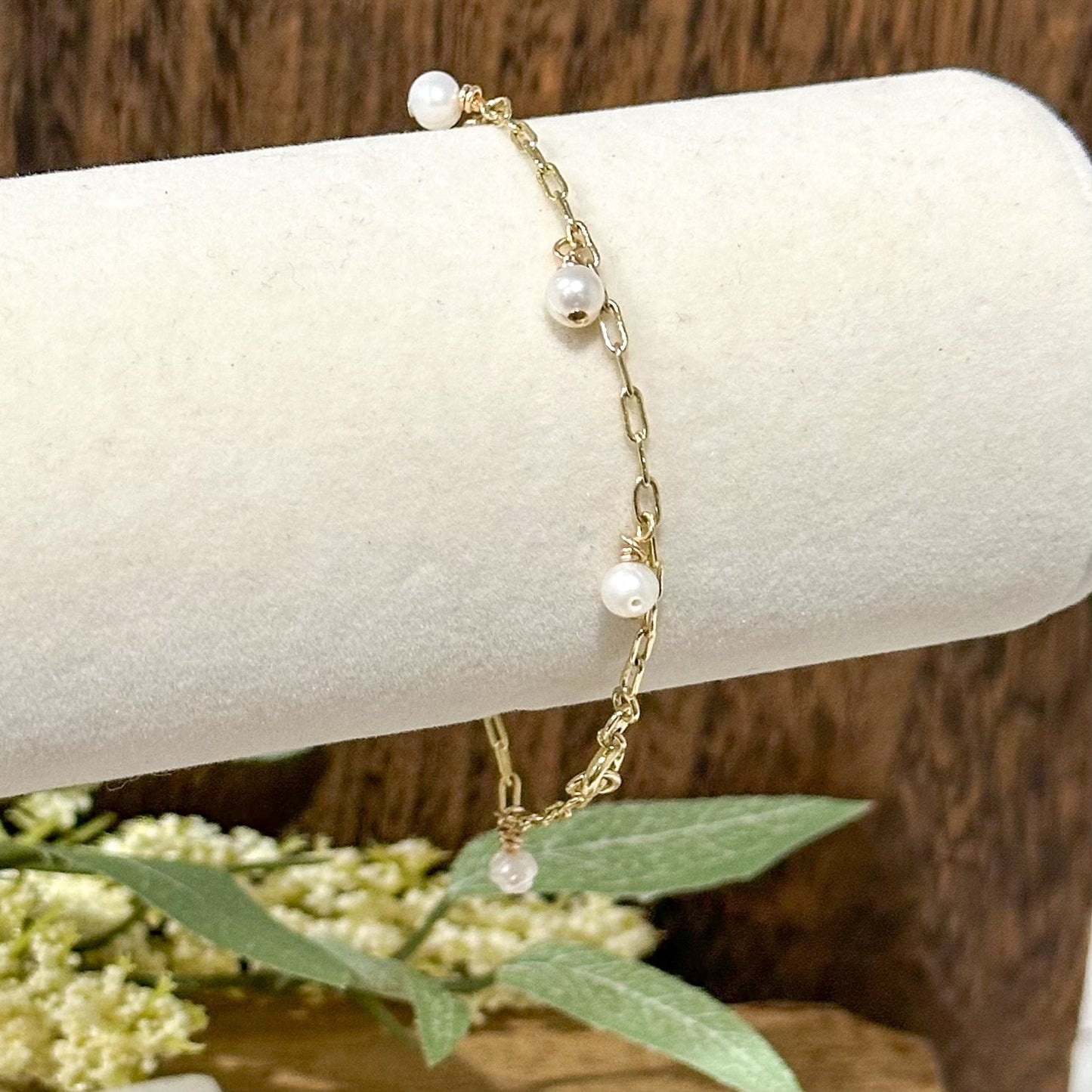 Gina Mini Pearl Charm Bracelet-Lydieannejewelry