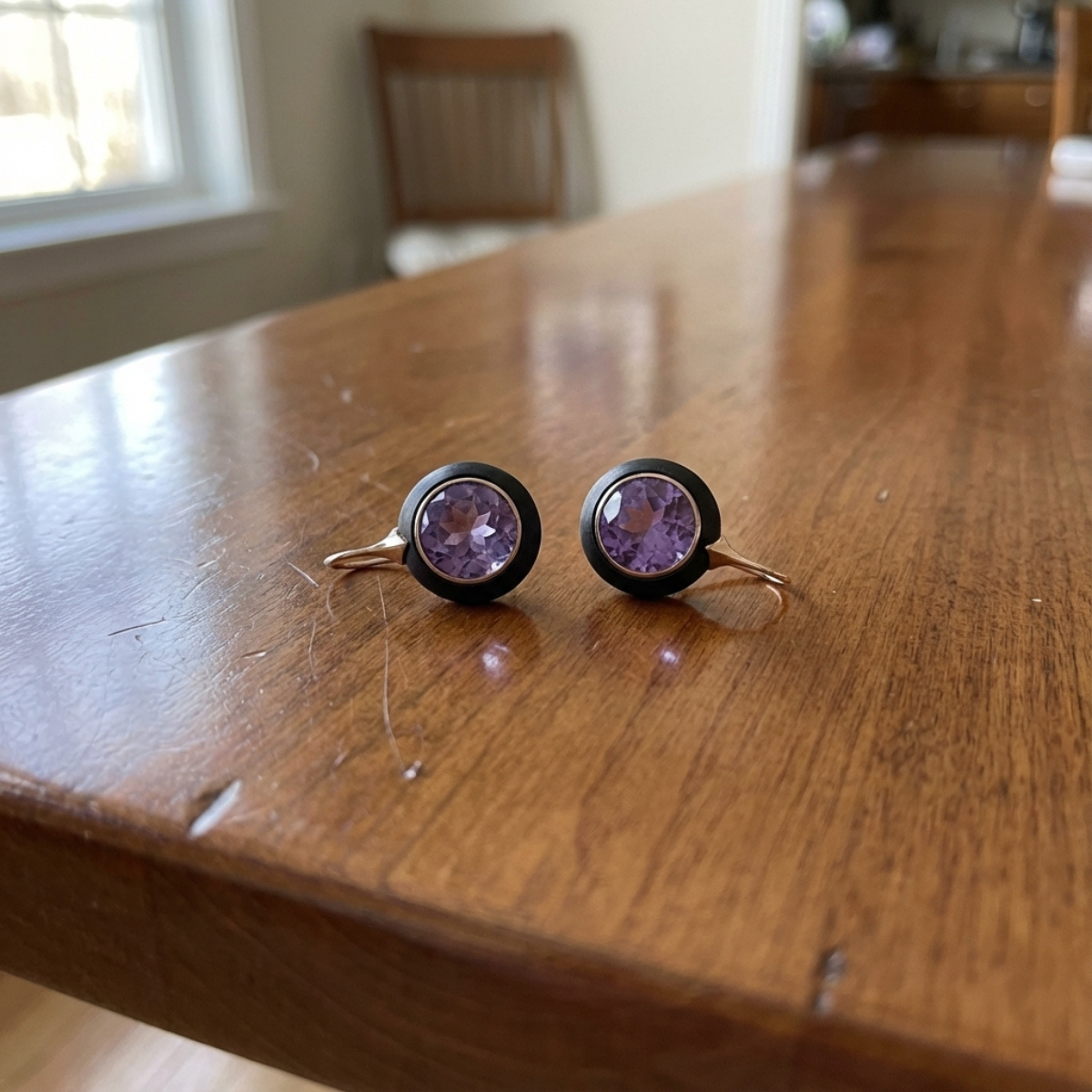 Vintage Violet Rounded Earrings