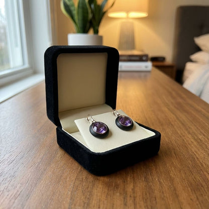 Vintage Violet Rounded Earrings