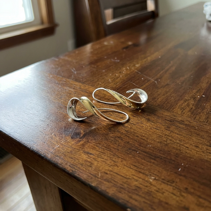 Vintage Dangling Golden Earrings