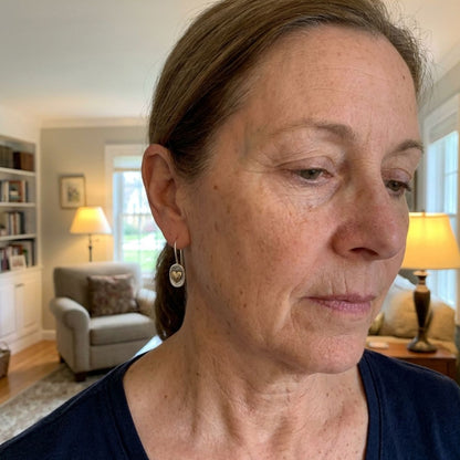 Vintage Gold Inlaid Heart Earrings