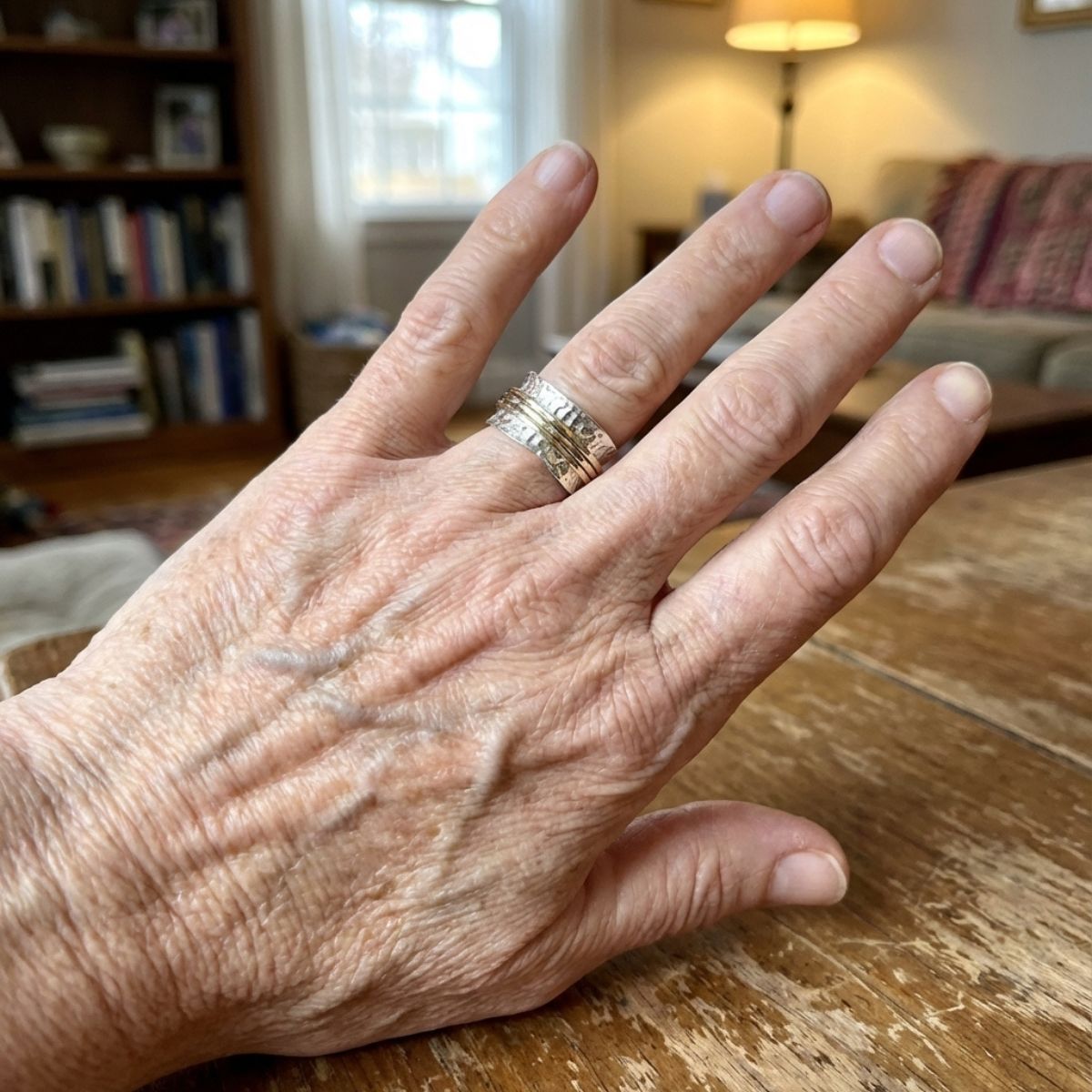 Vintage Spinner Thin Gold & Silver Ring
