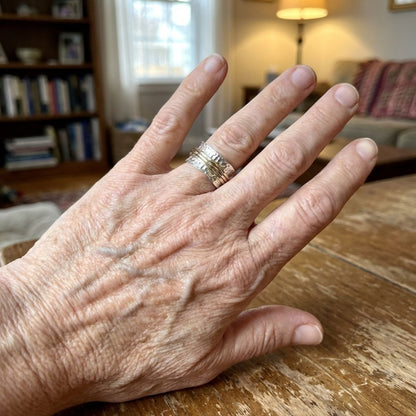 Vintage Spinner Thin Gold & Silver Ring