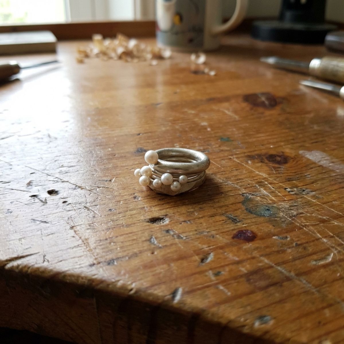 Vintage Silver & Pearl Ring