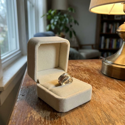 Silver Golden Threads Ring