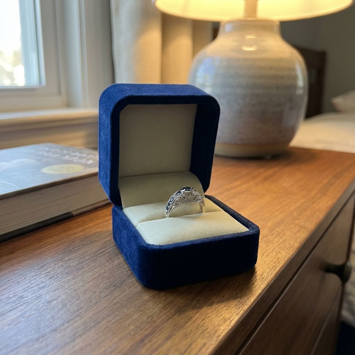 Vintage Blue Green Silver Bright Ring