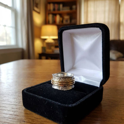 Vintage Spinner Thin Gold & Silver Ring