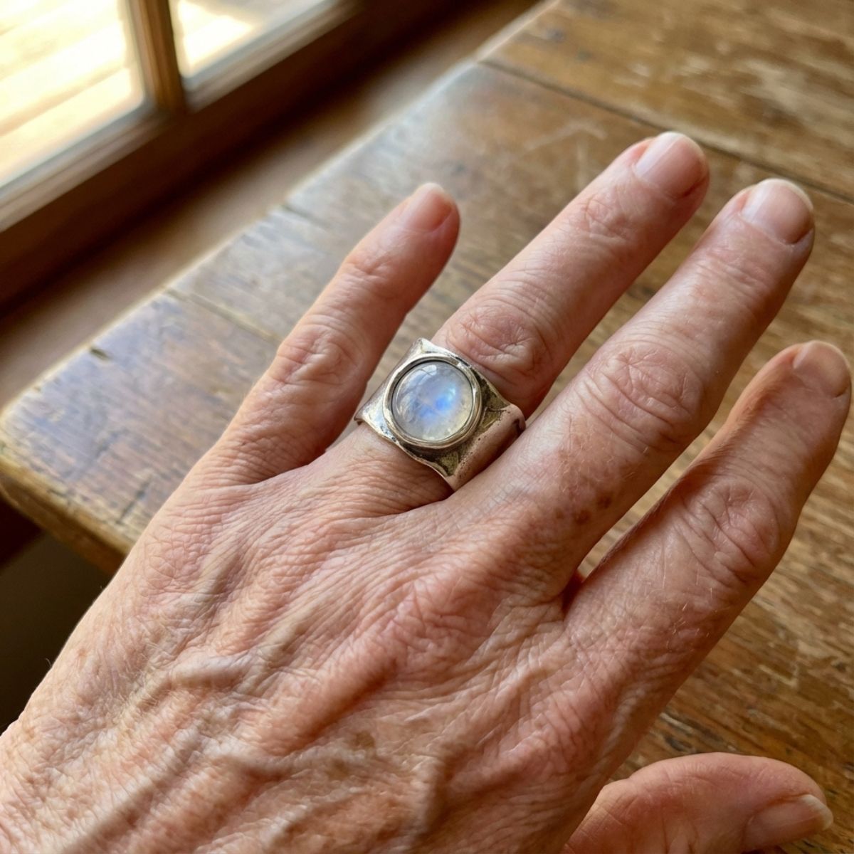 Moonstone Boho Ring