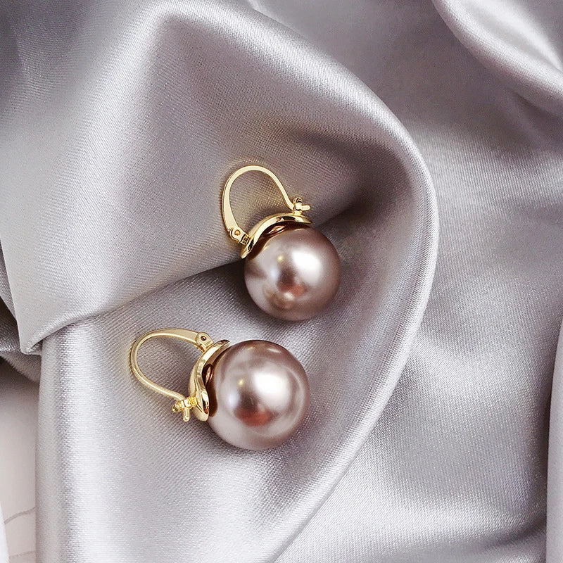 Thick Pearl Earrings in Gold-Lydieannejewelry
