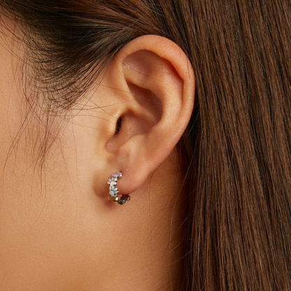 Colourful Paws Hoops Sterling Silver