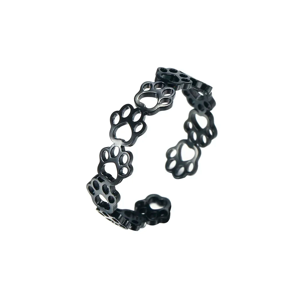 Adjustable Paw Print Ring – Made of Stainless Steel