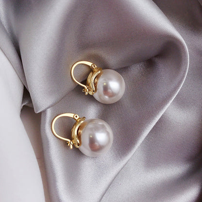 Thick Pearl Earrings in Gold-Lydieannejewelry