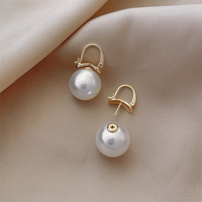 Thick Pearl Earrings in Gold-Lydieannejewelry