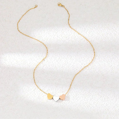 Triple Heart Necklace in Gold