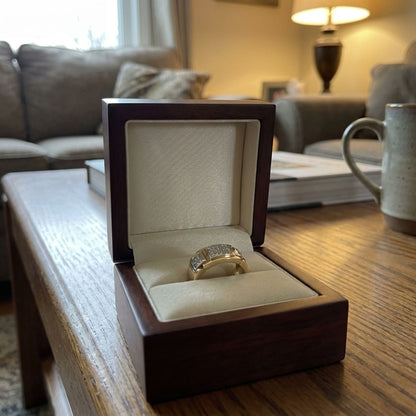 Vintage Golden Inlaid Zirconia Ring