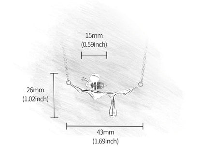 Dripping Honey & Bee Necklace