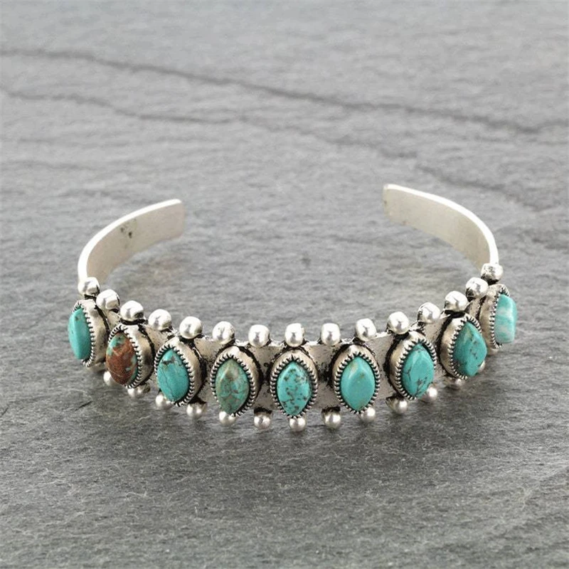 Vintage Turquoise Stone Bracelet-Lydieannejewelry
