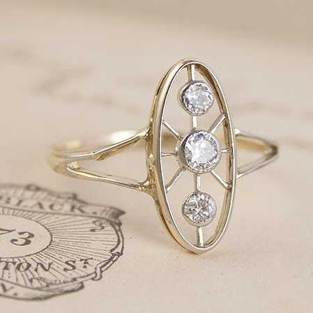 Vintage Zirconia Oval Ring-Lydieannejewelry