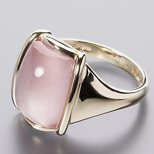 Vintage Square Pink Golden Ring-Lydieannejewelry