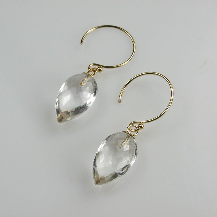 Vintage White Crystal Drop Earrings-Lydieannejewelry
