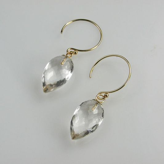 Vintage White Crystal Drop Earrings-Lydieannejewelry