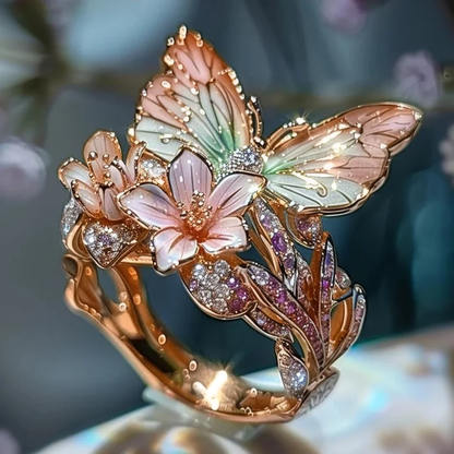 Vintage Golden Brimhaven Floral Ring-Lydieannejewelry