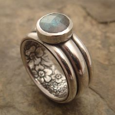 Vintage Blue stone Layered Ring-Lydieannejewelry
