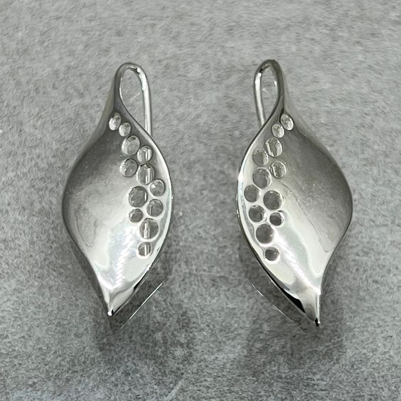 Vintage Hollow Leaf Silver Earrings-Lydieannejewelry