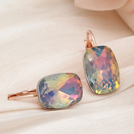 Elegant Colorful Rounded Opal Earrings-Lydieannejewelry