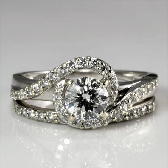 Vintage Spiral Glass Silver Ring-Lydieannejewelry