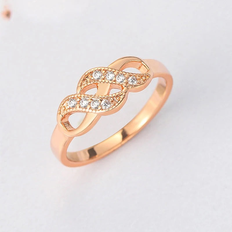 Vintage Rose Gold Twisted Infinity Knot Ring-Lydieannejewelry