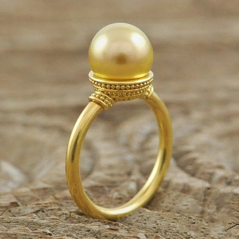 Vintage Gold Pearl Dome Ring-Lydieannejewelry