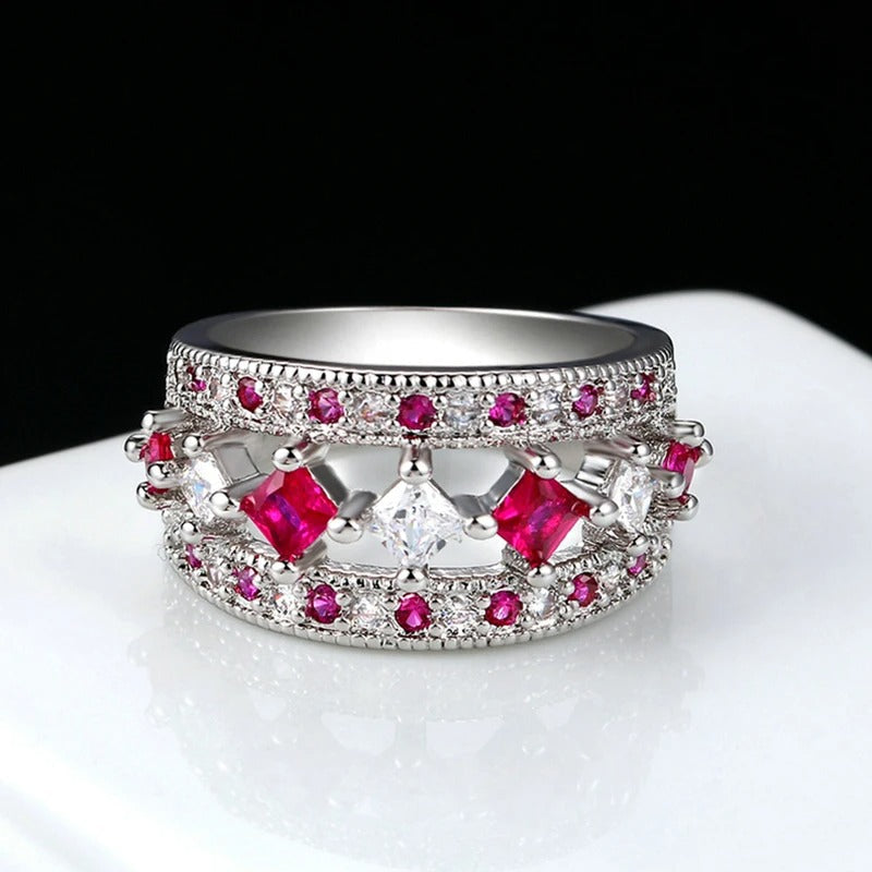 Vintage Pink Zirconia Cocktail Ring-Lydieannejewelry