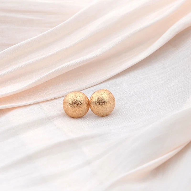 Gold Half-Round Vintage Earrings-Lydieannejewelry
