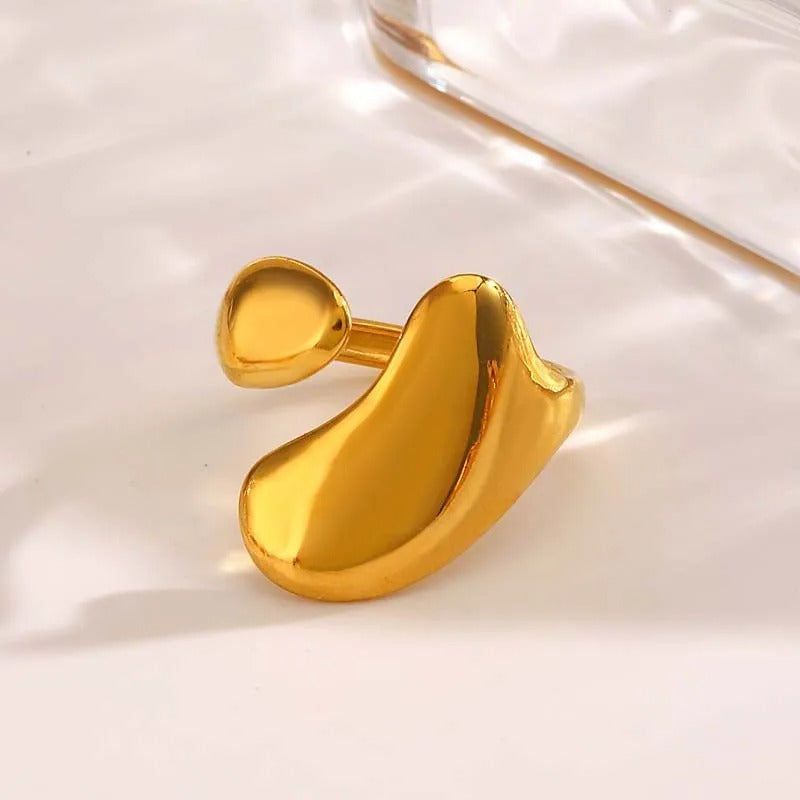 Gold Unique Abstract Shape Adjustable Ring-Lydieannejewelry