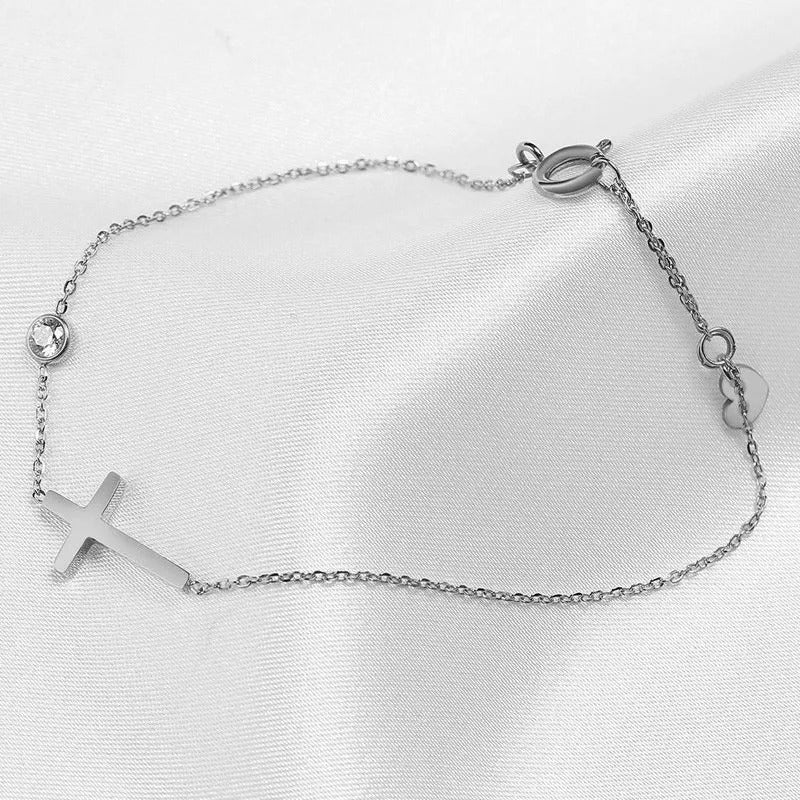Silver Faith Heart Bracelet-Lydieannejewelry