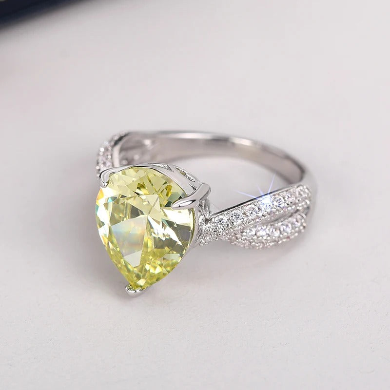 Vintage Yellow Pear-Shaped Diamond Ring-Lydieannejewelry