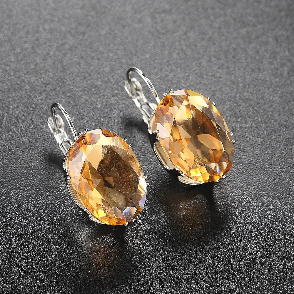 Vintage Gold Oval Earrings-Lydieannejewelry