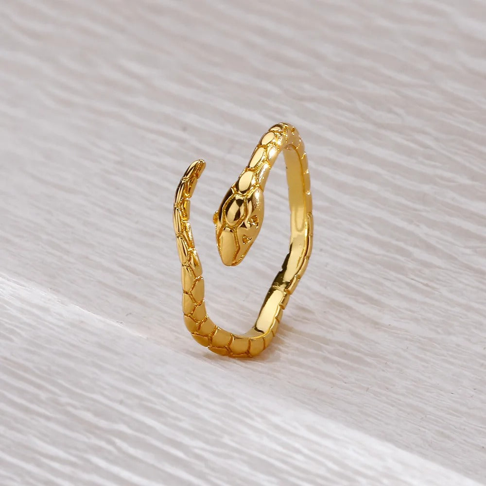 Vintage Gold Snake Wrap Adjustable Ring-Lydieannejewelry