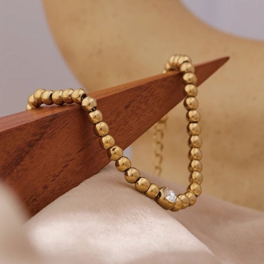 Vintage Gold Beaded Crystal Bracelet-Lydieannejewelry