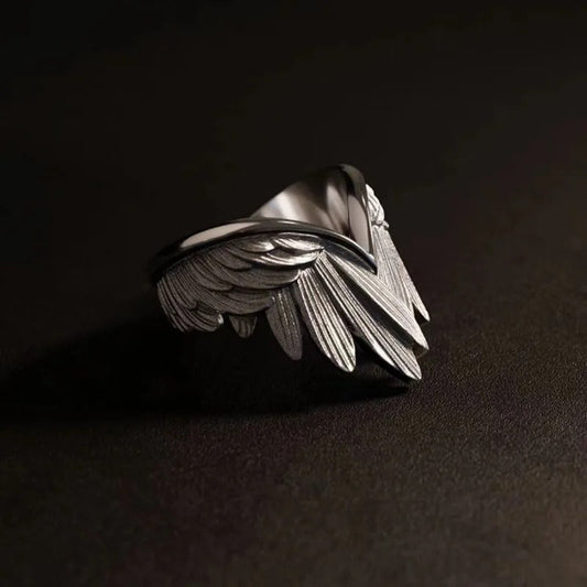 Vintage Silver Angel Wing Adjustable Ring-Lydieannejewelry