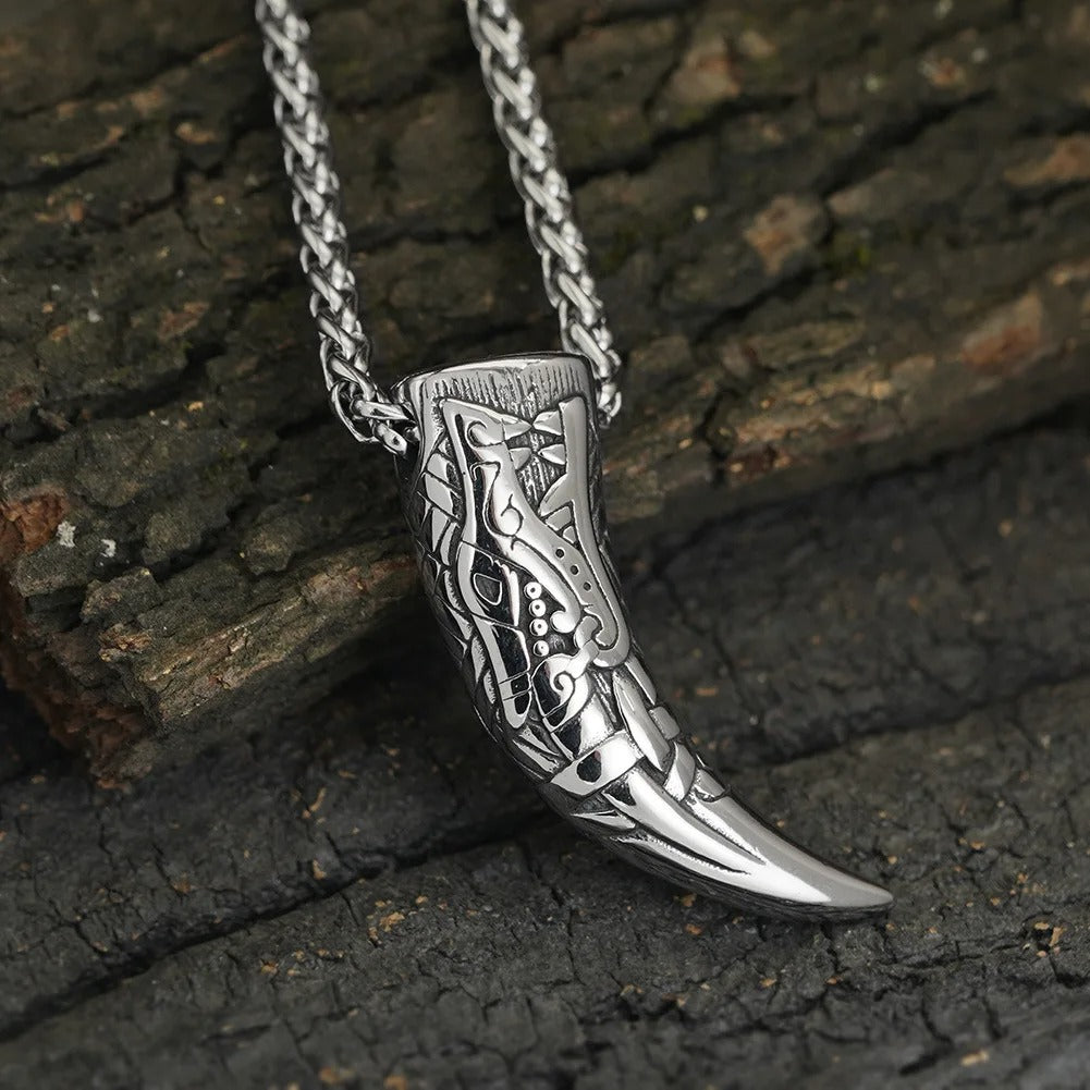 Silver Nordic Beast Fang Necklace-Lydieannejewelry