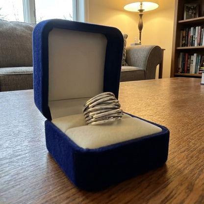 925 Sterling Silver Adjustable Layered Ring